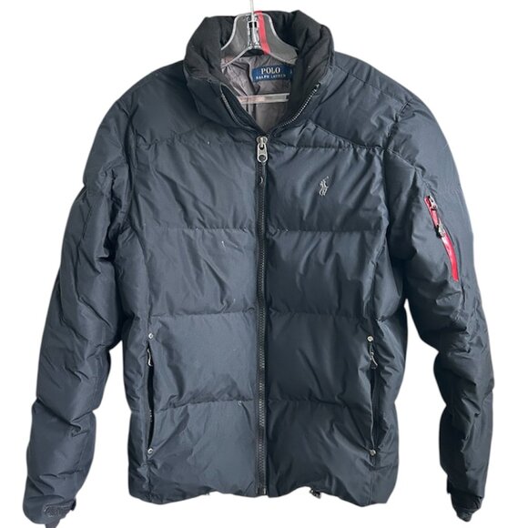 POLO RALPH LAUREN Black Nylon Men's Down Puffer Winter Jacket US. S - Picture 1 of 8